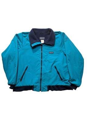 Vintage Lands' End Squall Jacket Fleece Lined Teal Zip Up